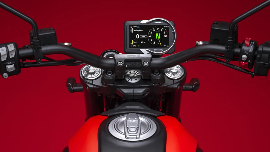 Lenker Ducati Scrambler Full Throttle, Farbe rot/schwarz, Tacho